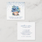 Carte De Visite Carré Pâtisserie Chef Aquarelle Cupcake Baker (Devant / Derrière)