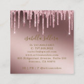 Carte De Visite Carré Pâtisserie Chef Rose Parties scintillant or Carré (Dos)