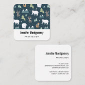 Carte De Visite Carré Patterns de Cute Christma (Devant / Derrière)