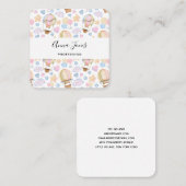 Carte De Visite Carré Patters de Whimsical Watercolor (Devant / Derrière)