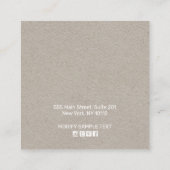 Carte De Visite Carré Pays Floral Boho Kraft Écran d'oreille Stud (Dos)