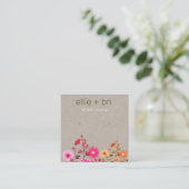 Carte De Visite Carré Pays Floral Boho Kraft Écran d'oreille Stud (Debout devant)