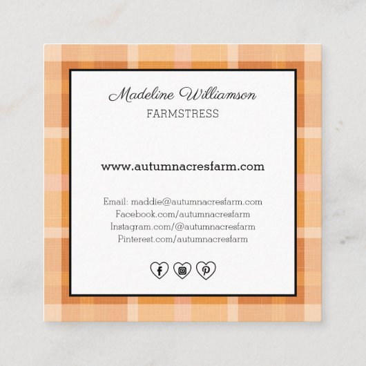 Carte De Visite Carré Pays Primitif Automne Ferme automne (Dos)