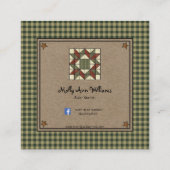 Carte De Visite Carré Pays Primitif Couture Rustique Crafting (Dos)