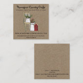 Carte De Visite Carré Pays primitif rustique Kraft (Devant / Derrière)