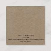 Carte De Visite Carré Pays primitif rustique Kraft (Dos)