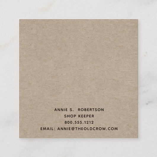Carte De Visite Carré Pays rustique Primitif (Dos)