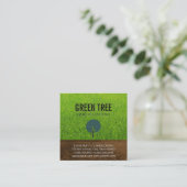 Carte De Visite Carré Paysage | Grain de bois | Gris naturel (Debout devant)