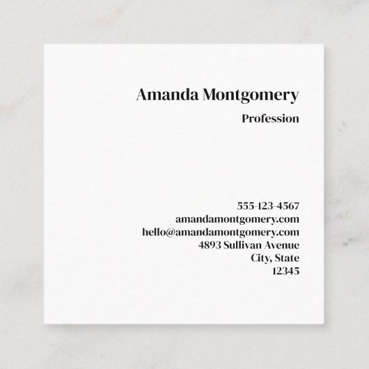 Carte De Visite Carré Paysage Moody and Beautiful Nature (Dos)