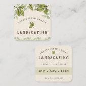 Carte De Visite Carré Paysage rustique aquarelle (Devant / Derrière)