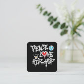 Carte De Visite Carré Peace Love Hip hop Dancing (Debout devant)