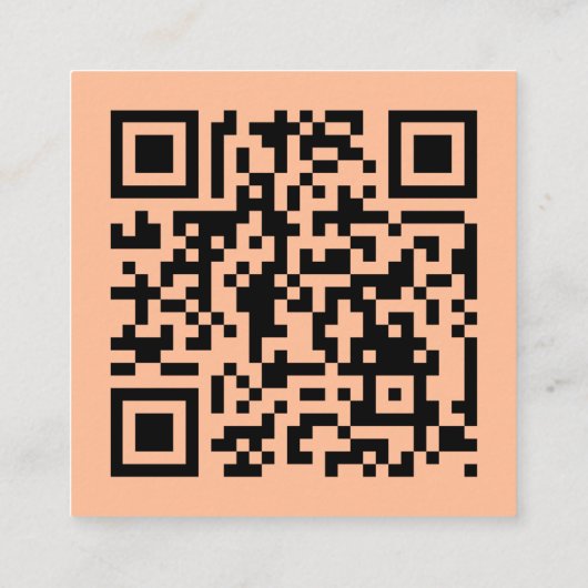 Carte De Visite Carré Peach Fuzz Rose Retro Hi QR Code (Dos)