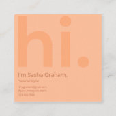 Carte De Visite Carré Peach Fuzz Rose Retro Hi QR Code (Devant)