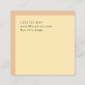 Carte De Visite Carré Pêche pastel à cadre géométrique (Dos)