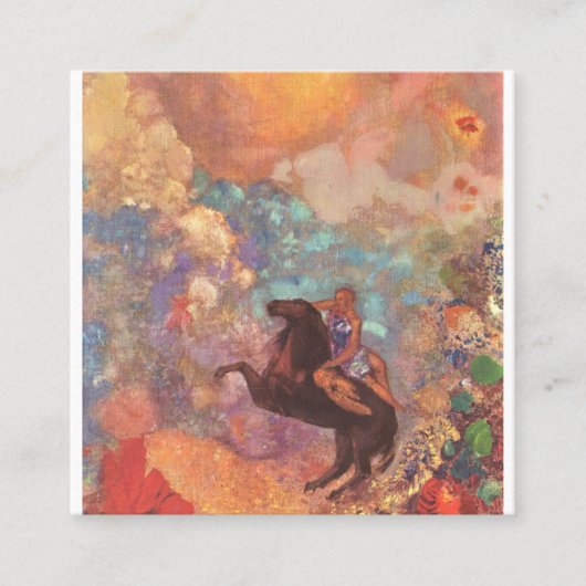 Carte De Visite Carré Pegasus Et La Muse Par Odilon Redon (Devant)