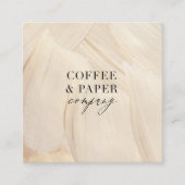 Carte De Visite Carré Peint Abstrait Naturel Élégant Neutre (Devant)