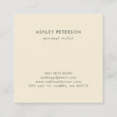 Carte De Visite Carré Peint Floral Botanique Élégant Moderne (Dos)