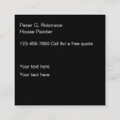 Carte De Visite Carré Peintre de la meilleure maison moderne (Dos)