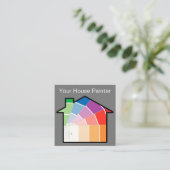 Carte De Visite Carré Peintre de la meilleure maison moderne (Debout devant)