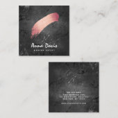 Carte De Visite Carré Peintre de maquillage rose rose rose (Devant / Derrière)