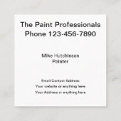 Carte De Visite Carré Peintre professionnel résidentiel commercial (Dos)