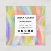 Carte De Visite Carré Peinture à l'huile arc-en-ciel douce Icônes social (Dos)