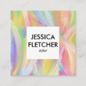 Carte De Visite Carré Peinture à l'huile arc-en-ciel douce Icônes social (Devant)
