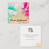 Carte De Visite Carré Peinture Art Moderne Expressif (Devant / Derrière)