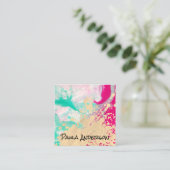 Carte De Visite Carré Peinture Art Moderne Expressif (Debout devant)