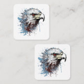 Carte De Visite Carré Peinture d'aigle (Devant / Derrière)