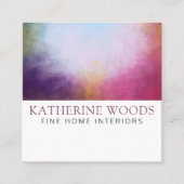 Carte De Visite Carré Peinture d'art Abstrait Concepteur d'intérieur Vio (Devant)
