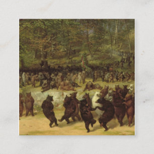 Carte De Visite Carré Peinture de danse de l'ours - Barbe William Holbro