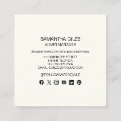 Carte De Visite Carré Peinture dorée rose Abstraite (Dos)