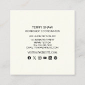 Carte De Visite Carré Peinture dorée rose Abstraite de Bourgogne (Dos)