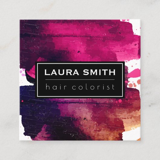 Carte De Visite Carré Peinture expressive (Devant)