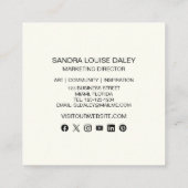 Carte De Visite Carré Peinture or rose Abstraite Art moderne (Dos)