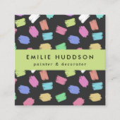 Carte De Visite Carré Peinture, Peintre, Peinture, Décorateur (Devant)