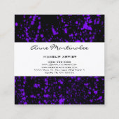 Carte De Visite Carré Peinture violette sur noir (Dos)