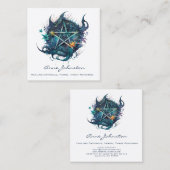 Carte de visite Carré Pentagramme aquarelle (Devant / Derrière)