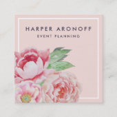 Carte De Visite Carré Peony antique rose pâle (Devant)