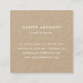 Carte De Visite Carré Peony antique rose pâle | Kraft (Dos)