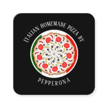 Pepperoni pizza drapeau italien noir professionnel