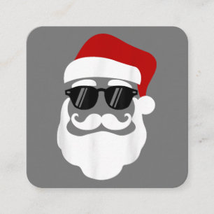 Carte De Visite Carré Père Noël avec Lunettes de Soleil Design de Noël A