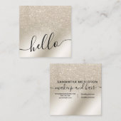 Carte De Visite Carré perle parties scintillant ivoire sombre gradient m (Devant / Derrière)