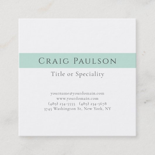 Carte De Visite Carré Perle simple et professionnelle simple (Devant)