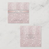 Carte De Visite Carré Perles de bokee rose pâle (Devant / Derrière)