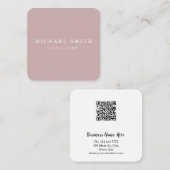 Carte De Visite Carré Personalized Custom Minimalisant Modern QR Code Lo (Devant / Derrière)