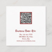 Carte De Visite Carré Personalized Custom Minimalist Modern QR Code Logo (Dos)