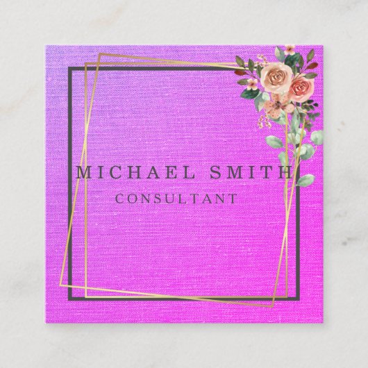 Carte De Visite Carré Personalized Custom Minimalist Modern QR Code Logo (Devant)