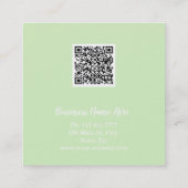 Carte De Visite Carré Personalized Custom Minimalist Modern QR Code Logo (Dos)